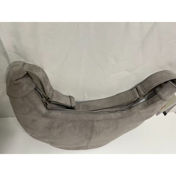 NWT ah.dorned grey vegan suede hobo bag - Picture 4 of 12